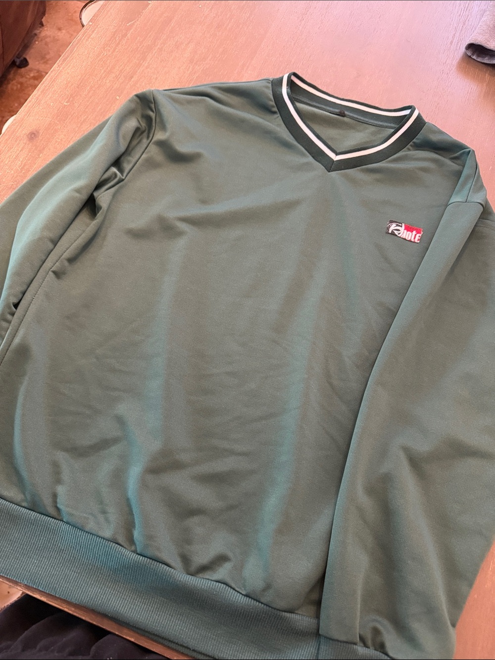 Branded Men's Green V‑Neck Sweater